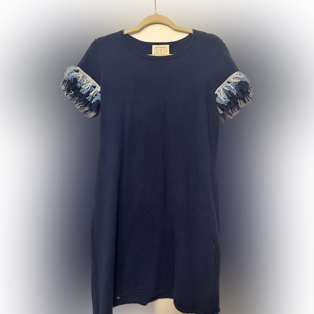 Sail to Sable Navy Mini Dress with Fringe